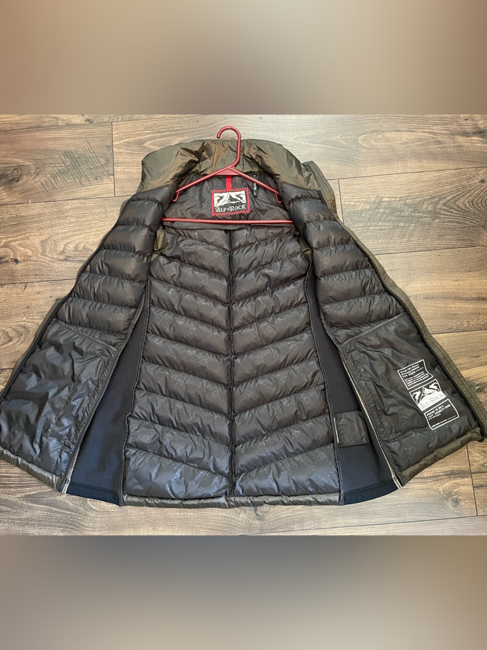 Alp N Rock Olive Quilted Puffer Vest with Black Side Panels - Picture 7 of 8